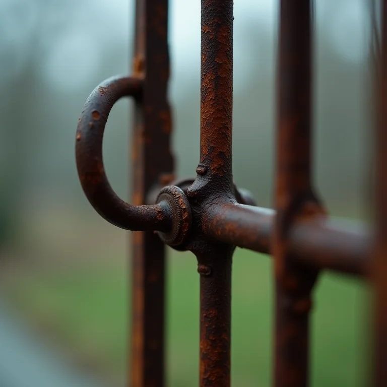 Grade de janela enferrujada e mal instalada