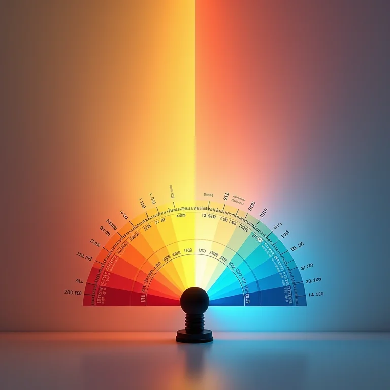 Gráfico de temperatura da cor da luz (Kelvin).