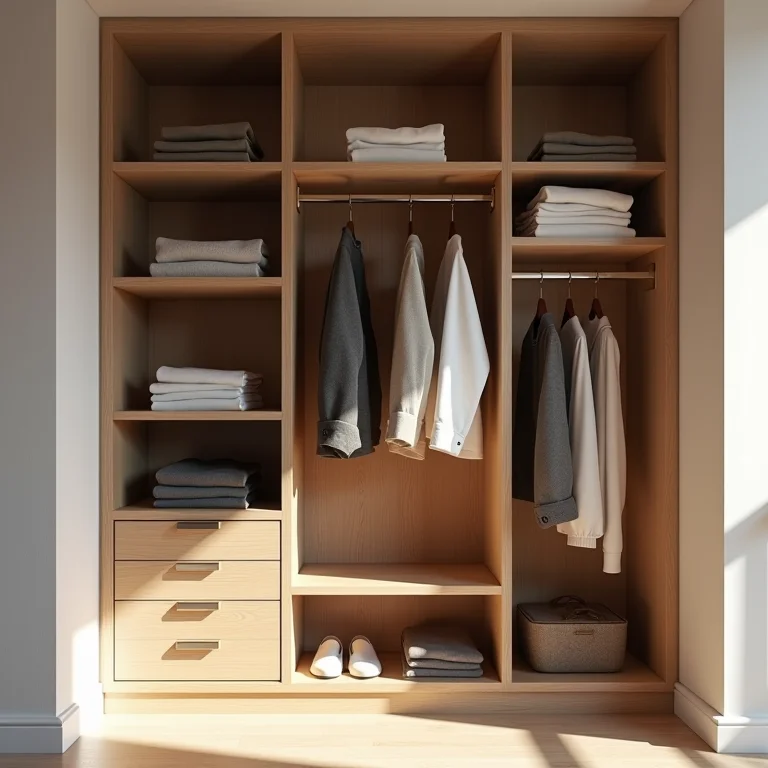 Guarda-roupa planejado com soluções verticais