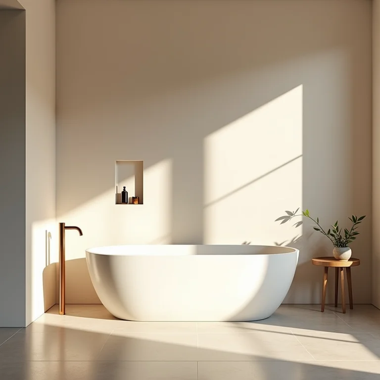 Iluminação estratégica em banheiro moderno