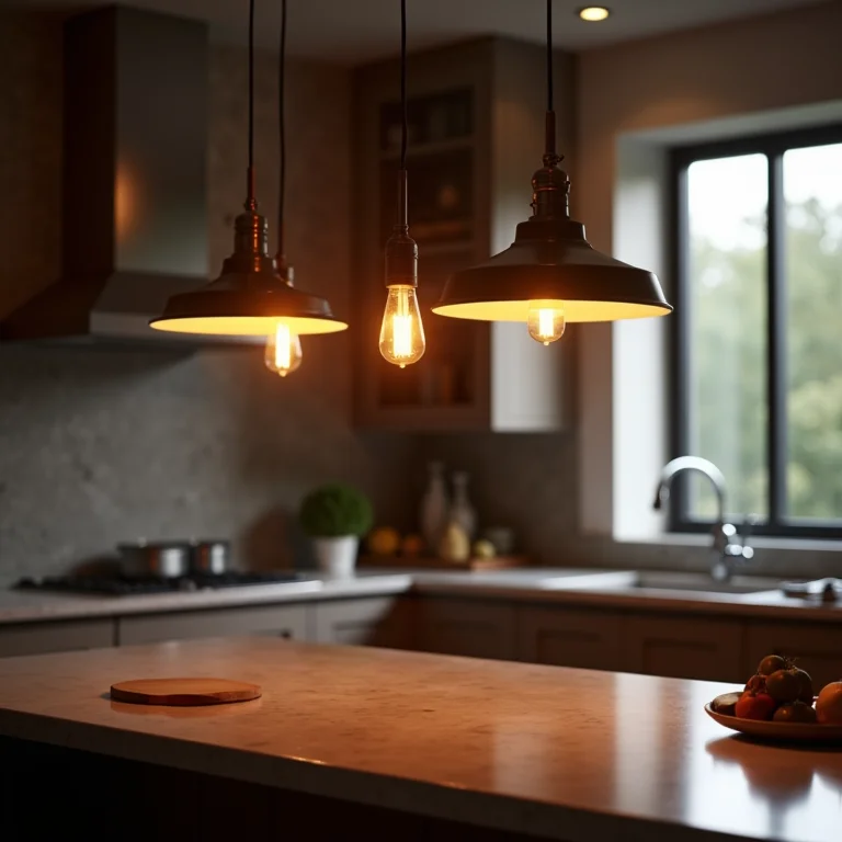 Iluminação estratégica em cozinha contemporânea com ilha