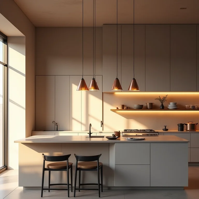 Iluminação inadequada em cozinha americana com sala de TV