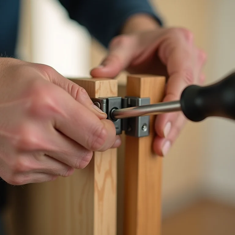 Instalação de dobradiça com amortecedor.