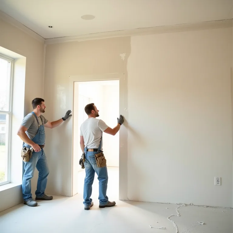 Instalação rápida de drywall por profissionais.