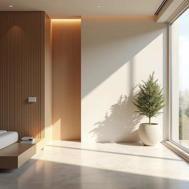 Interior de casa minimalista com design escandinavo