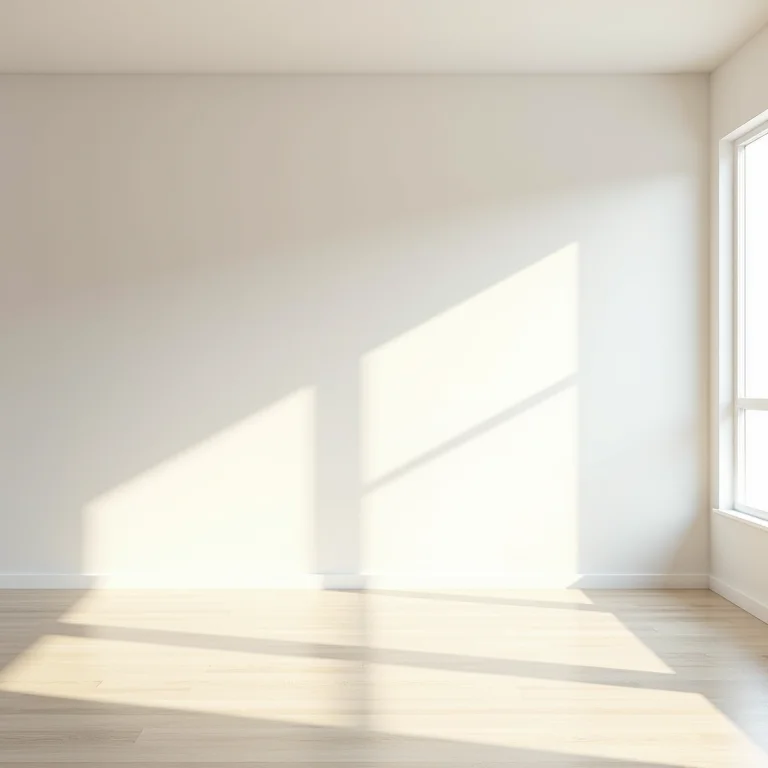 Interior de casa moderna com paredes de drywall leves.