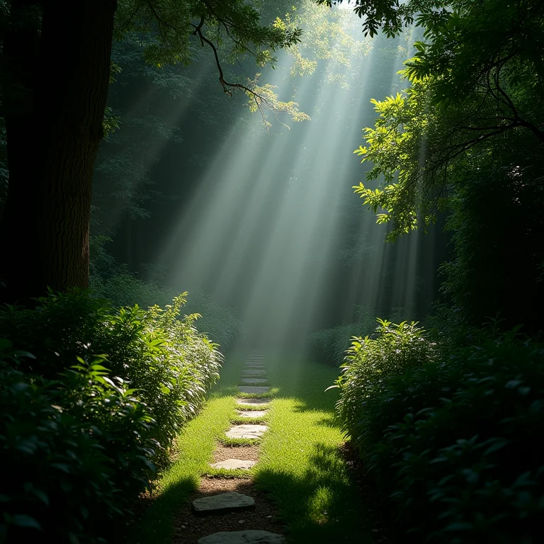 Jardim com excesso de iluminação, gerando desconforto visual.