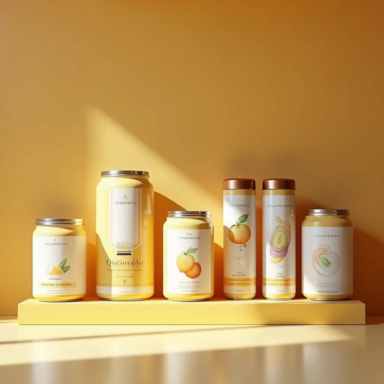 Latas de cimento queimado de marcas confiáveis alinhadas em prateleira