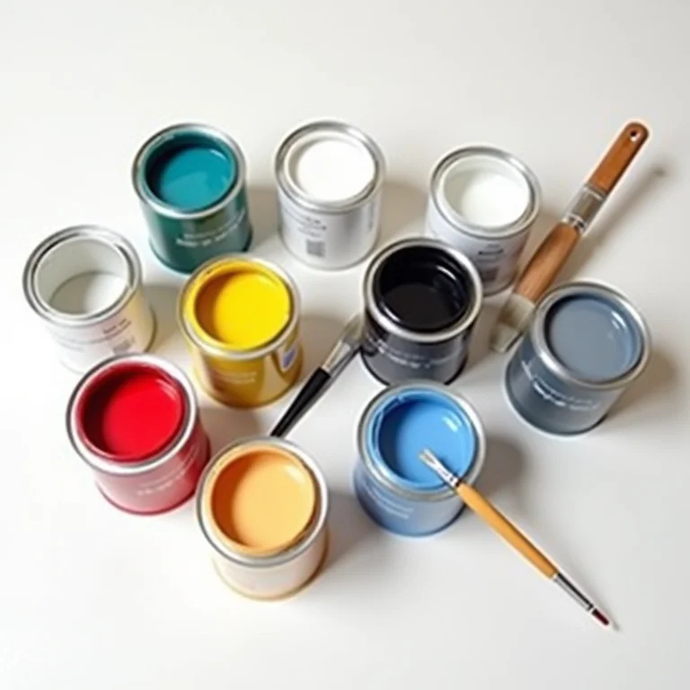 Latas de tinta brilhante de diversas cores
