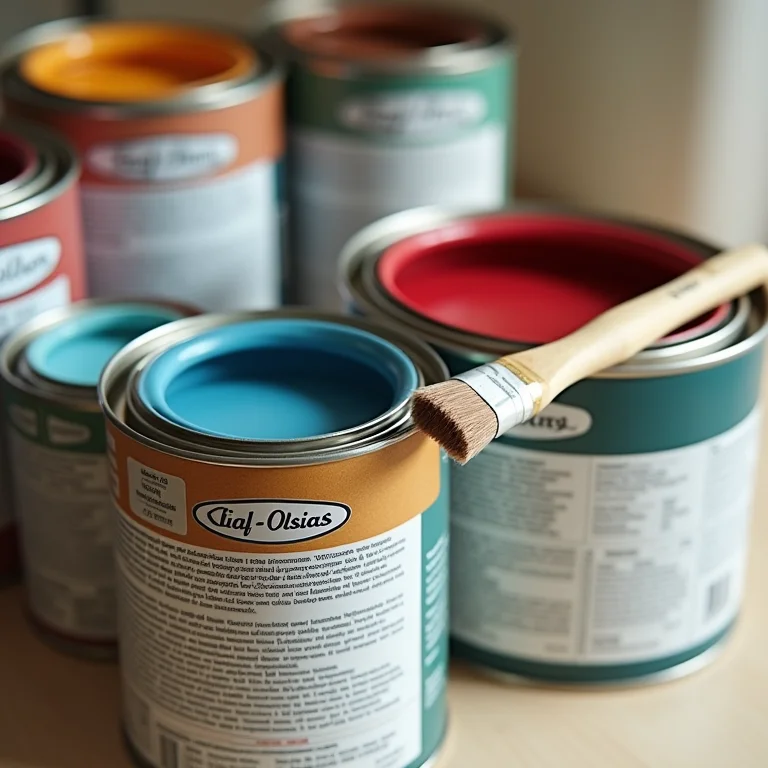 Latas de tinta com informações de rendimento