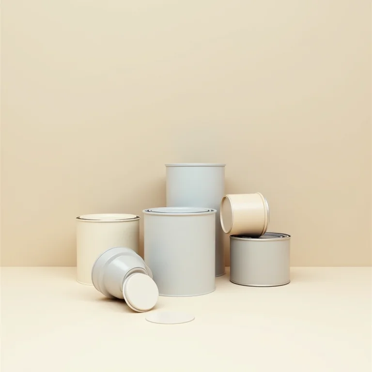 Latas de tinta em tons neutros
