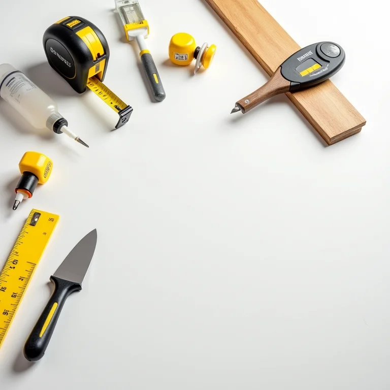 Lista de ferramentas e materiais para instalar piso vinílico.