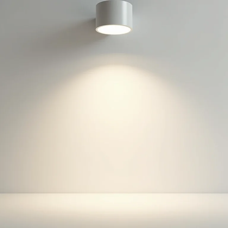Luminárias LED modernas e eficientes em um fundo minimalista.