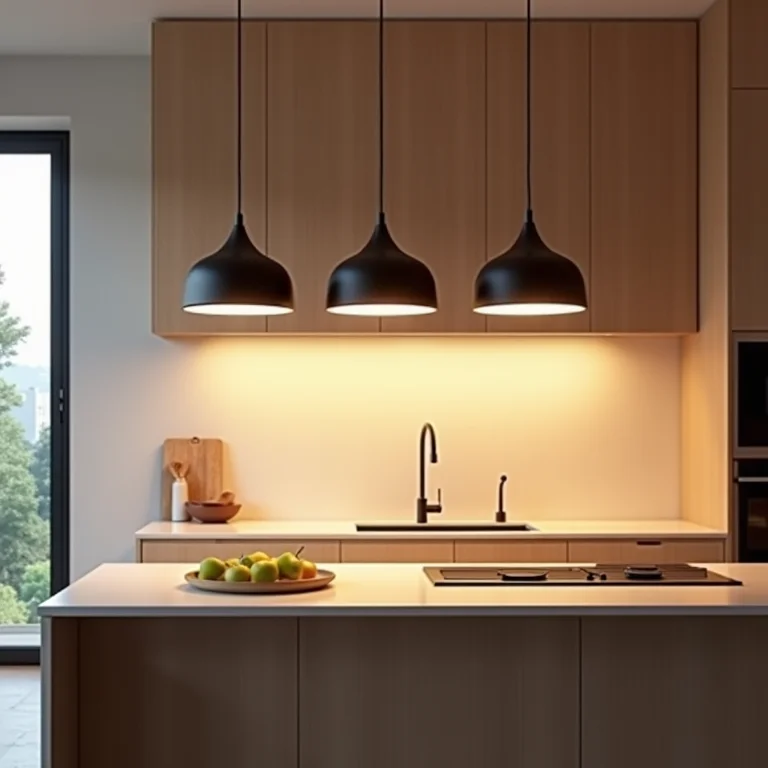 Luminárias pendentes estrategicamente posicionadas