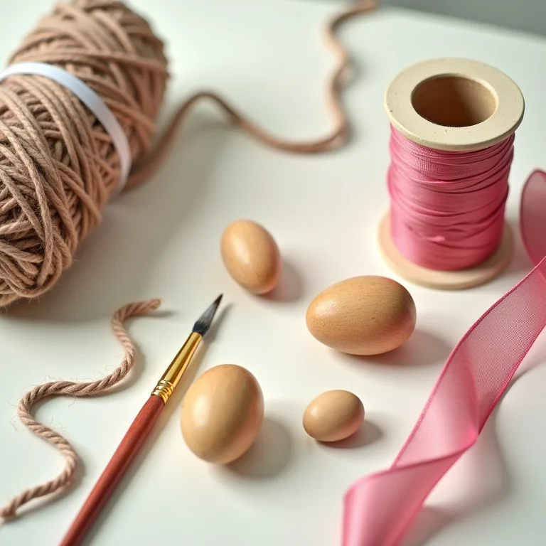 Materiais artesanais para decoração de Páscoa.