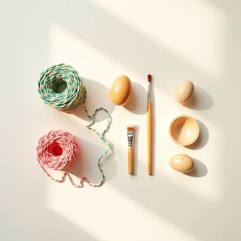 Materiais artesanais para decoração de Páscoa.