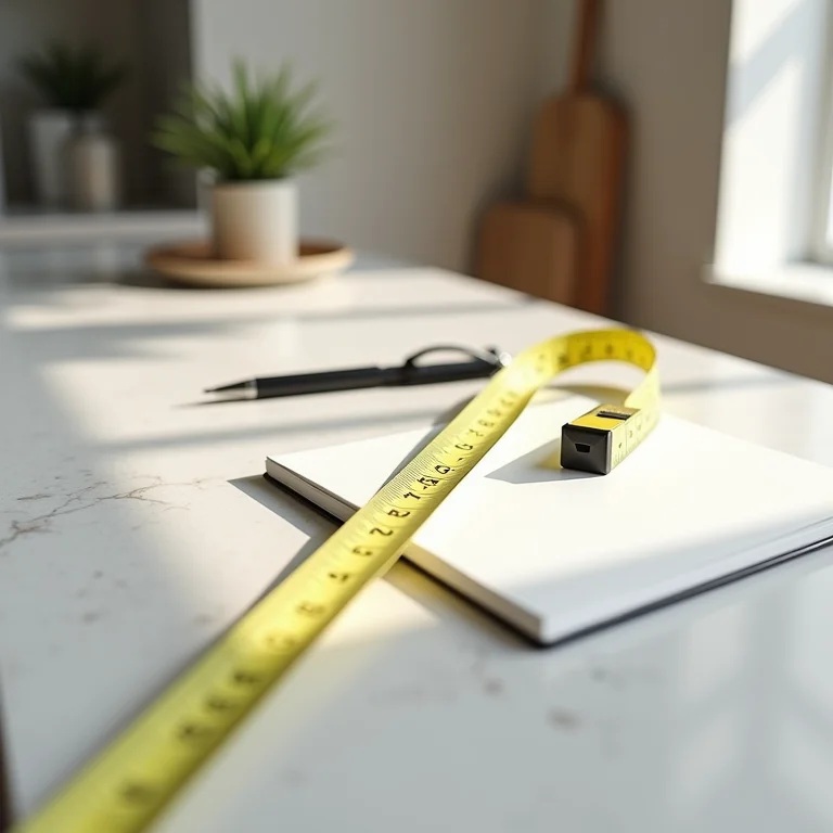 Medição precisa do espaço da cozinha com fita métrica