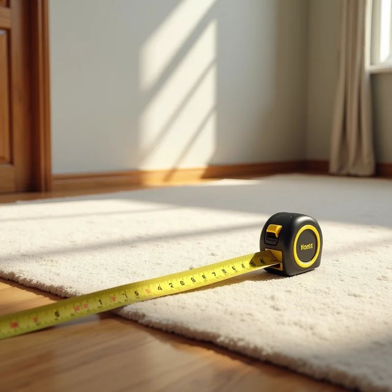 Medindo o espaço para escolher o tamanho ideal do tapete na sala de jantar.