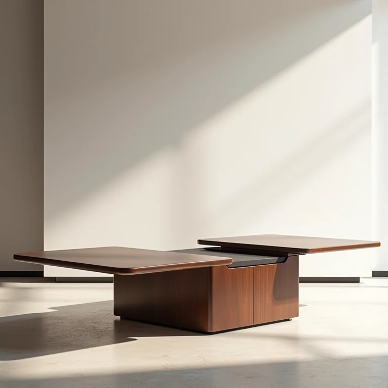 Mesa de centro que se transforma em mesa de jantar