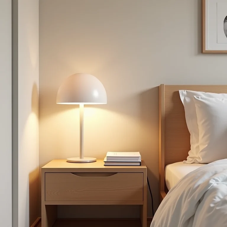 Mobiliário minimalista e funcional em um quarto Japandi