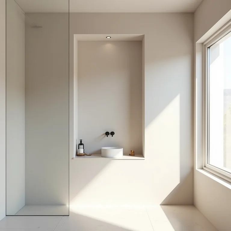 Nicho de design em banheiro moderno