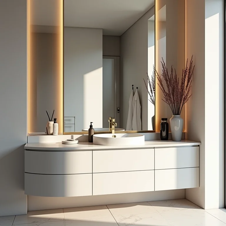 Nichos com espelho para ampliar o espaço do banheiro