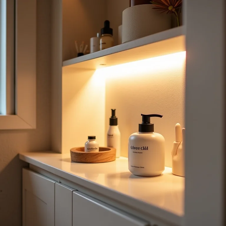 Nichos com iluminação para banheiros modernos