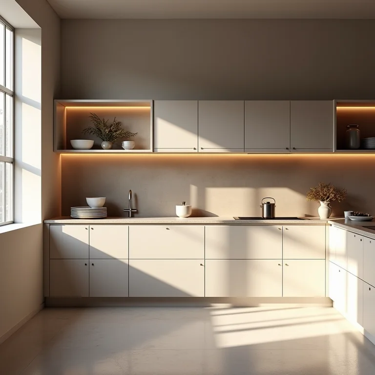 Nichos como extensão dos armários de cozinha