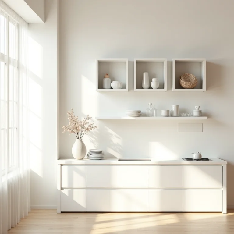 Nichos suspensos em cozinha moderna