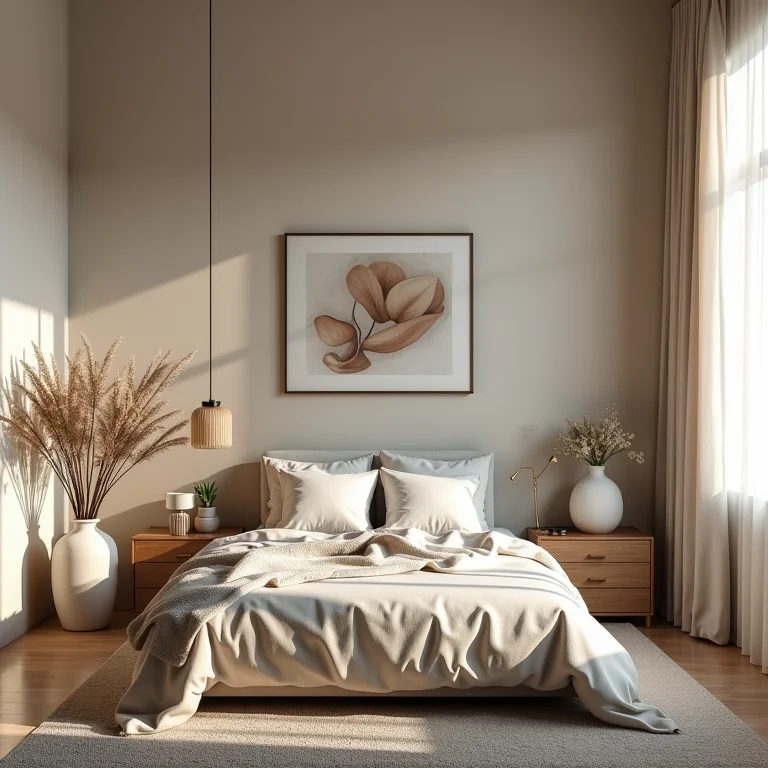 Objetos de decoração inadequados em quarto pequeno: desequilíbrio.