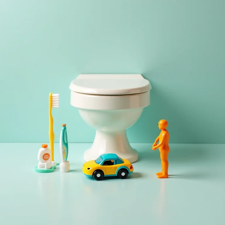 Objetos estranhos próximos ao vaso sanitário