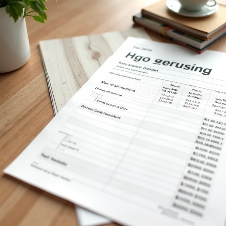 Orçamento detalhado para instalação de piso vinílico.