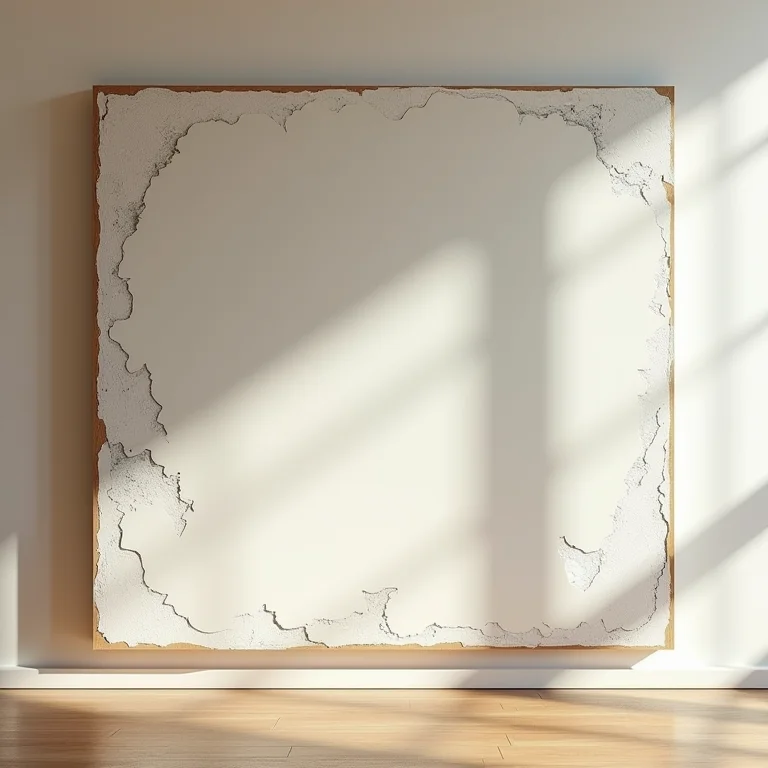 Painel de TV feito com materiais de baixa qualidade, com aparência desgastada.