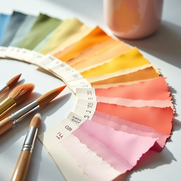 Paleta de cores de tintas acetinadas com tendências modernas