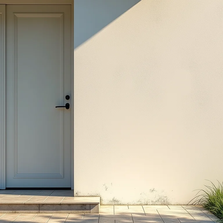 Parede externa de casa pintada com tinta brilhante