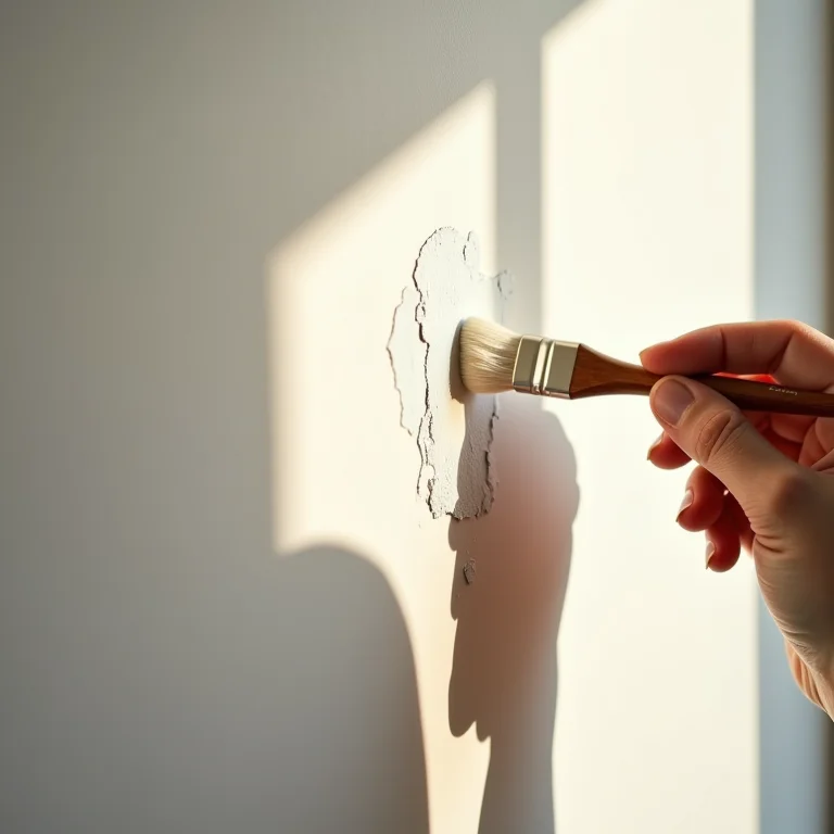 Pessoa corrigindo erro ao remover tinta da parede