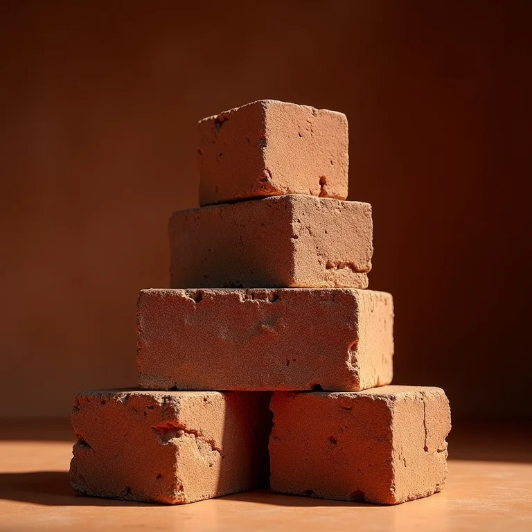 Pilhas de tijolos maciços
