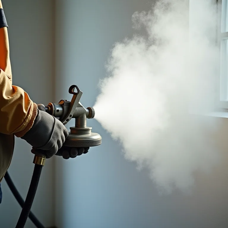 Pistola de pintura airless em uso