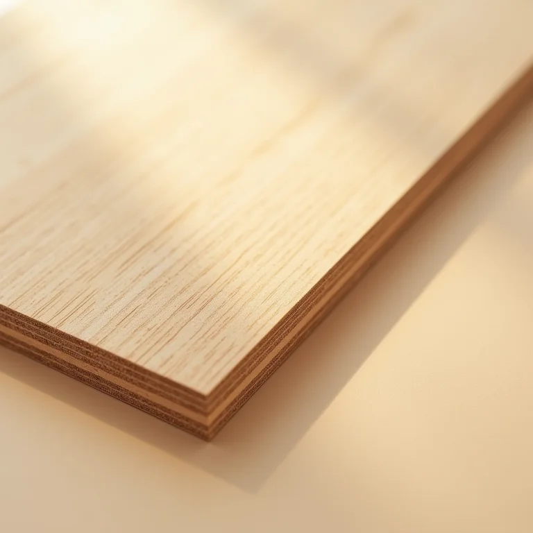 Placa de MDF com acabamento amadeirado.