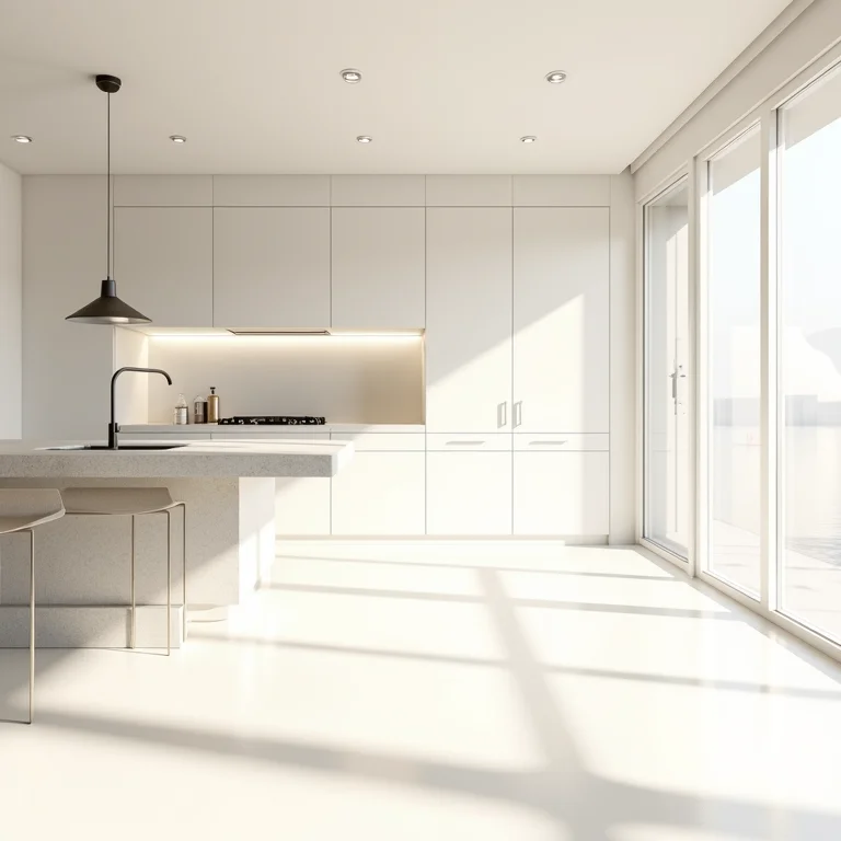 Planta baixa de uma cozinha com projeto de iluminação