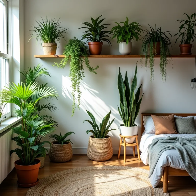 Plantas que purificam o ar e decoram quarto boho