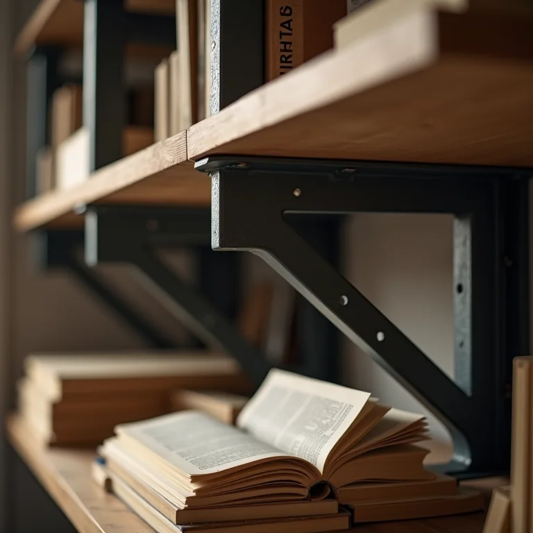 Prateleira industrial com suporte quebrado devido ao excesso de peso.