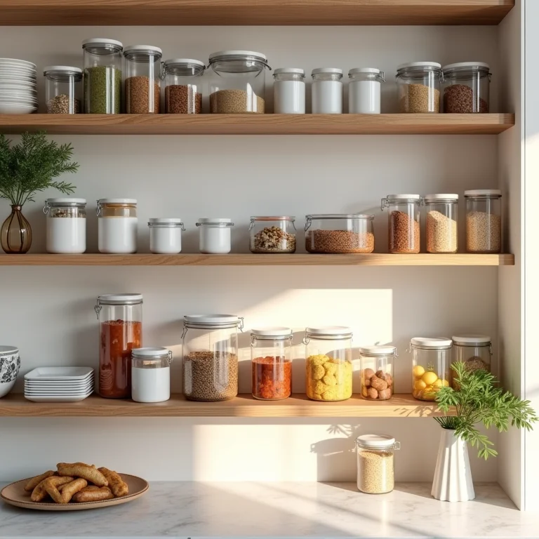 Prateleiras de madeira para organização da cozinha