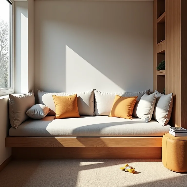 Puffs com espaço interno em quarto pequeno