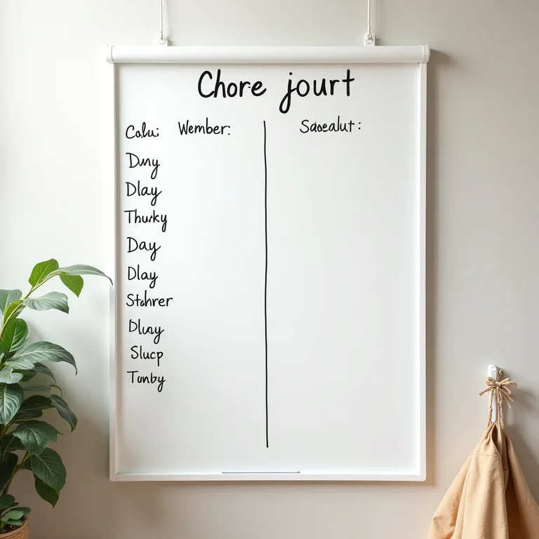 Quadro de tarefas domésticas dividido igualmente entre um casal