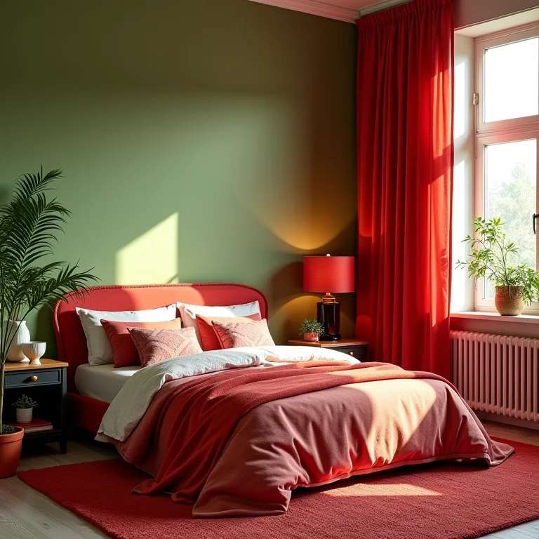 Quarto com combinação de cores conflitantes