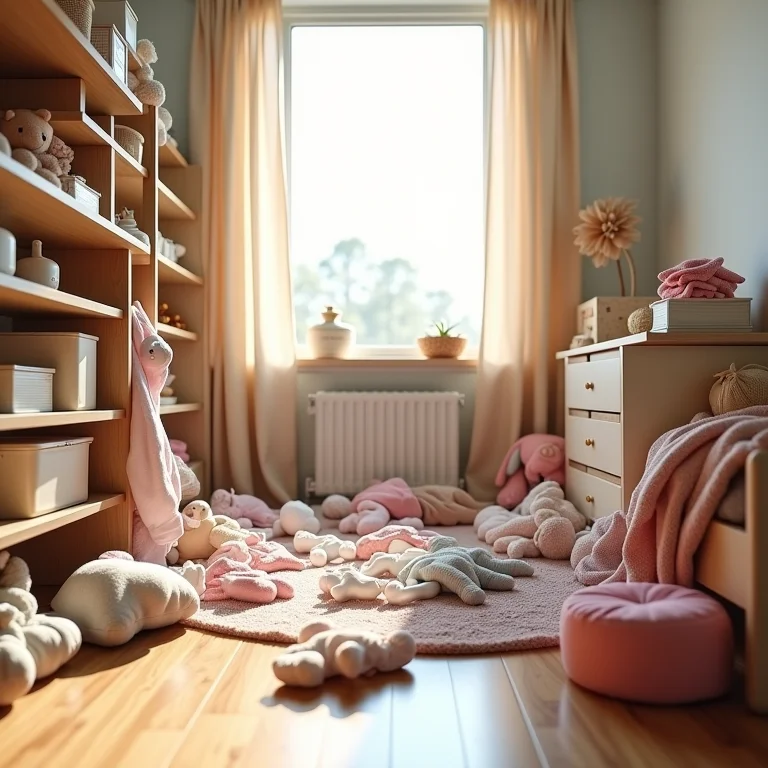 Quarto de bebê desorganizado