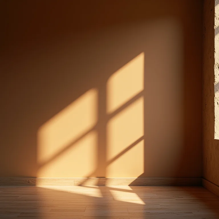 Quarto iluminado por luz natural suave, destacando texturas e cores.