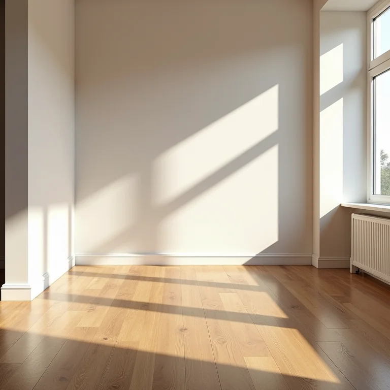 Quarto moderno com piso vinílico amadeirado