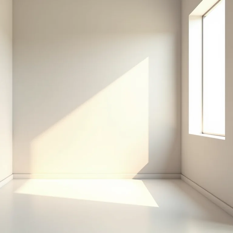 Quarto pequeno e bem iluminado com papel de parede 3D claro